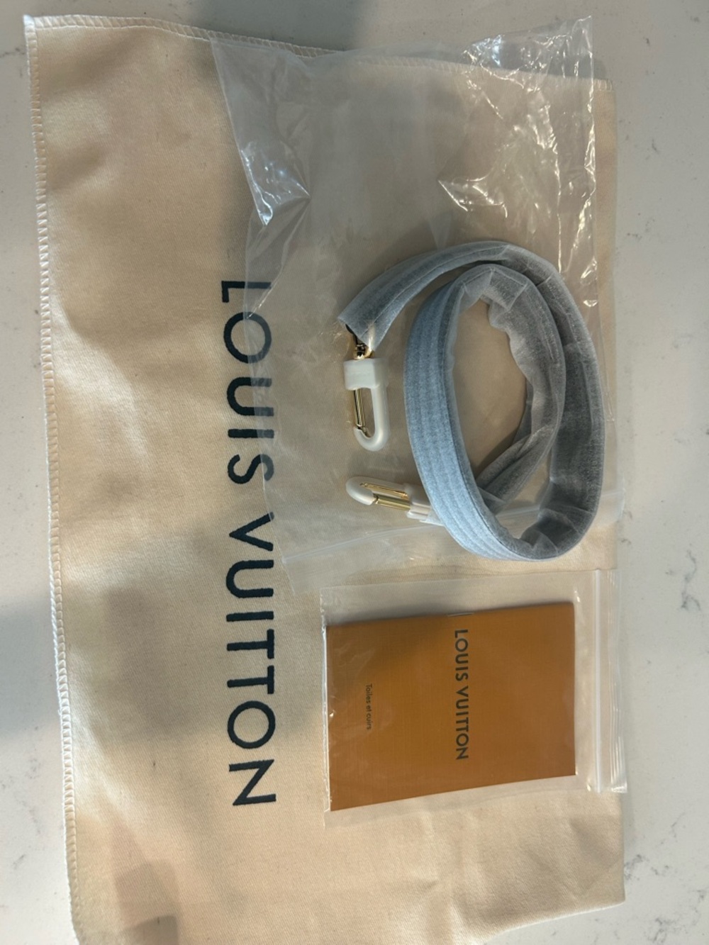 Louis Vuitton Black Strap with Gold Hardware: New